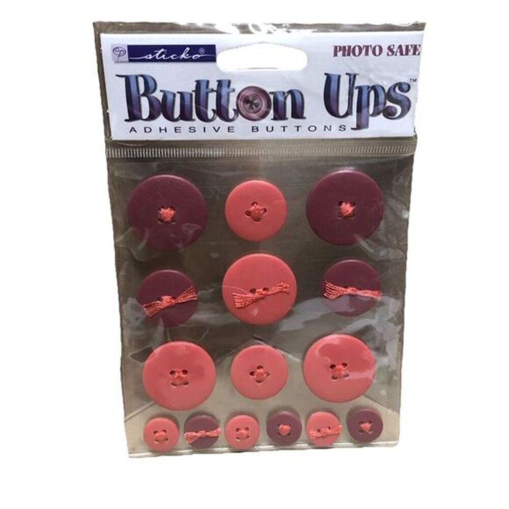 Stickopotamus-RED ADHESIVE BUTTONS-15PC‎ SET-EK SUCCESS-SPBUS06